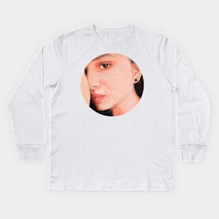 Staring girl portrait Kids Long Sleeve T-Shirt